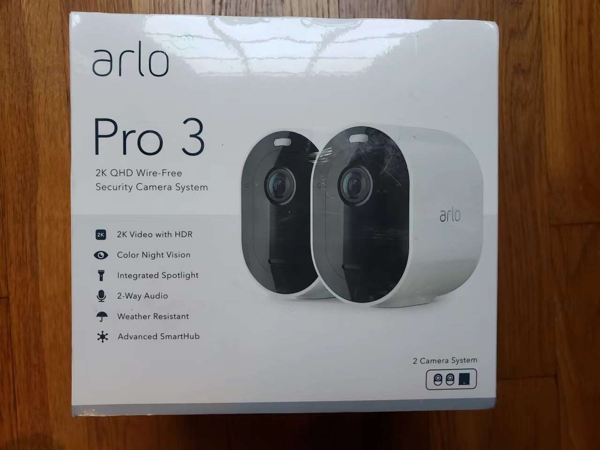New Arlo Pro 3 Wireless 2 Camera System 2K HDR 2 Way Audio Indoor