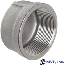 1/2" 150# Threaded (NPT) Pipe Cap 304 Stainless Steel Fitting SS060441304