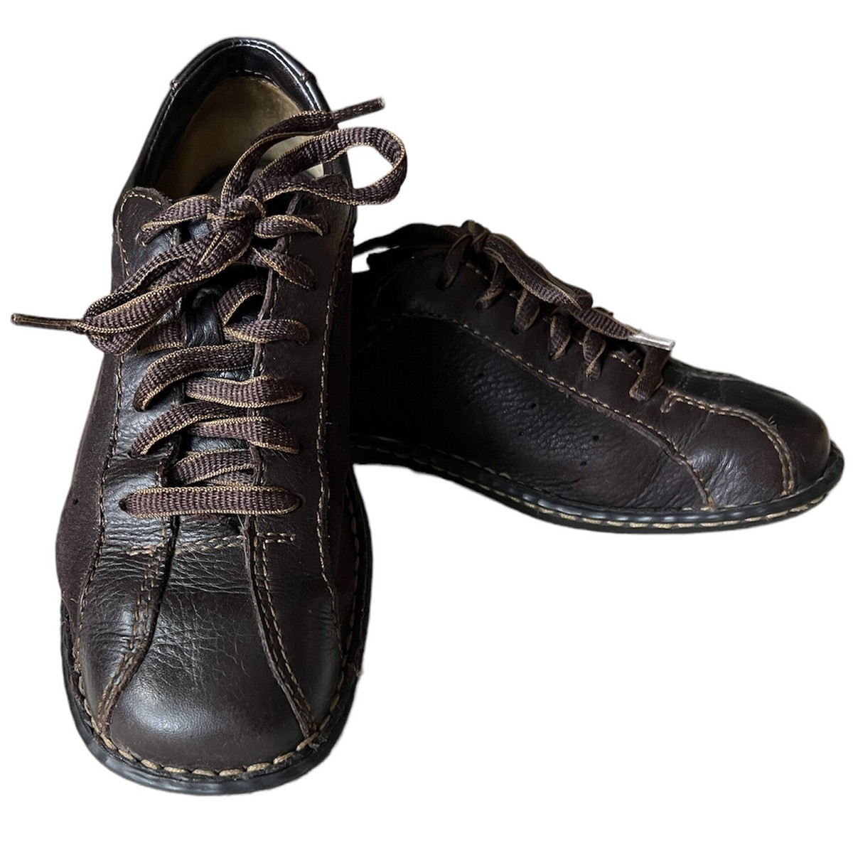 BORN WOMENS SZ 6 1/2 BROWN LEATHER & SUEDE OXFORD SPORTY  display picture 1