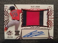 2021 Leaf Trinity XRC BLAZE JORDAN AUTO 3-COLOR Patch 35/50! Red Sox Prospect!!!