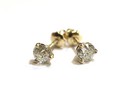 GIA Certified 14k yellow gold 1.22ct round diamond martini earrings screwbacks — photo 1