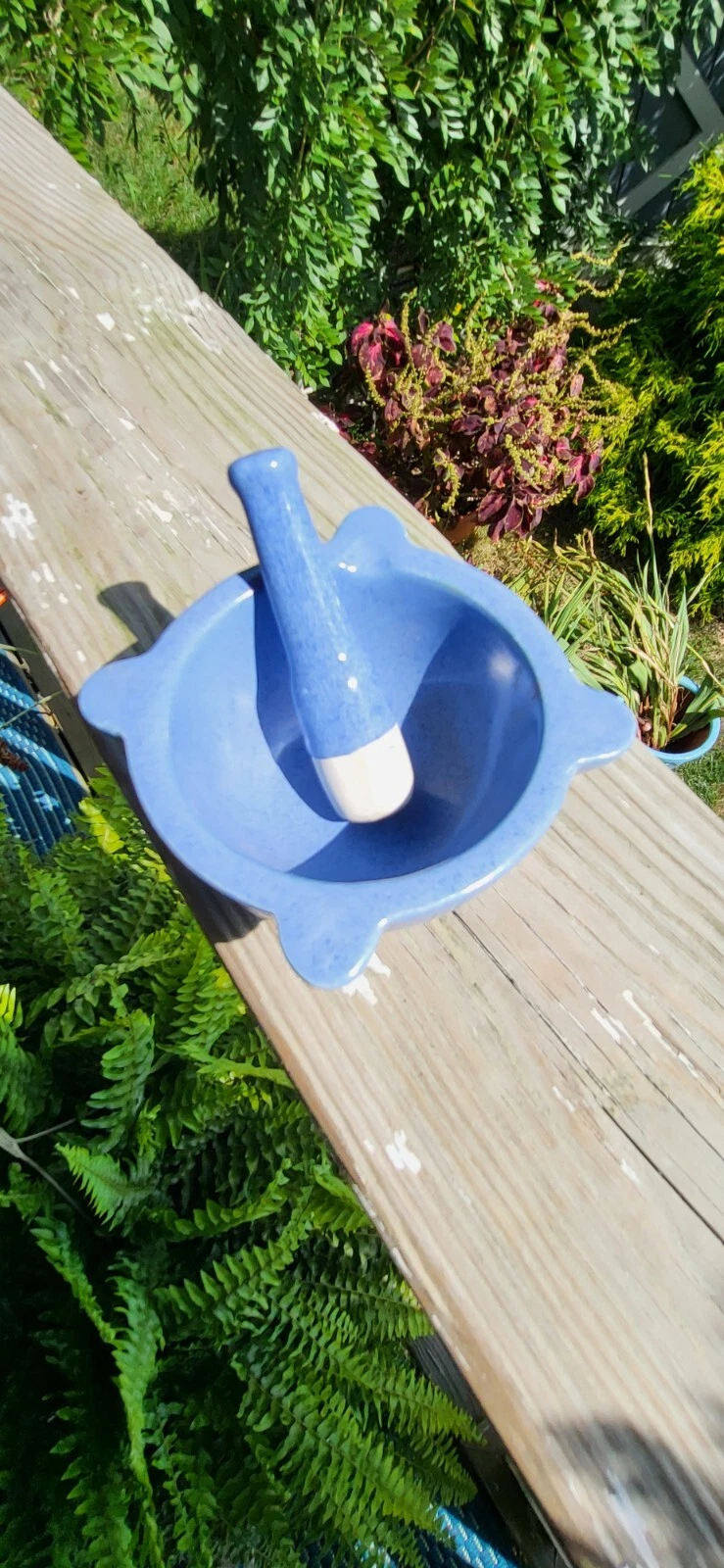 Vintage Mortar & Pestle Hall ? Ceramic Pill Grinder Spice Mushroom Tincture Med.
