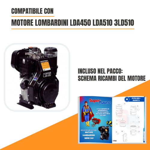 KIT SERBATOIO + SUPPORTO + FILTRO NAFTA + TUBI LOMBARDINI LDA450 3LD510 LDA510 - Imagen 3 de 9