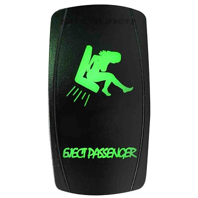 On/off Green Eject Passenger Rocker Switch LED backlit for Auto & Boat ...