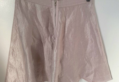 Top Shop Sz S Pink Shimmer High Waist Flare Skirt - Picture 9 of 16