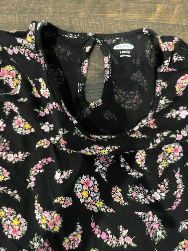 Girls Old Navy Black Floral Flower Half Sleeve Dress Outfit Lot L Large 10-12 - Picture 2 of 5