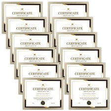 Certificate Frames Document frames 8.5x11 for Wall Or Tabletop , Set of 12 Gold