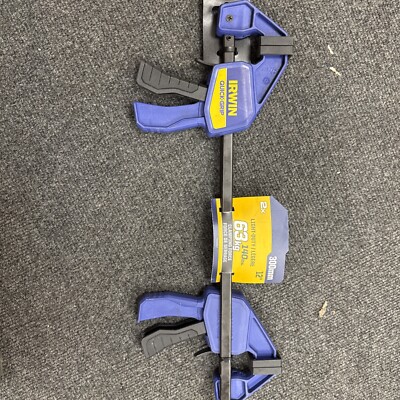 2 X IRWIN SCHNELLGRIFFKLEMMEN 300 MM 12 ZOLL LEICHT NEU