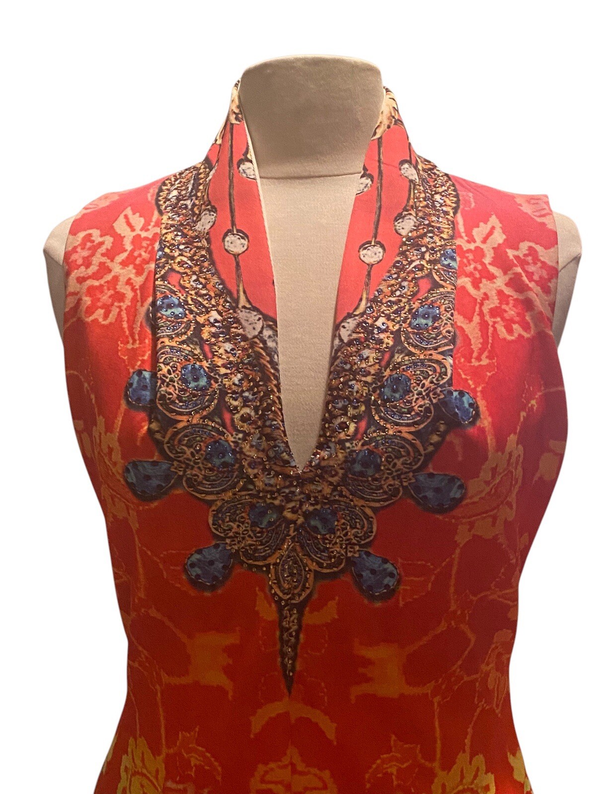 VENUS EMBELLISHED SPLIT NECK STRETCH BODYCON DRES… - image 2