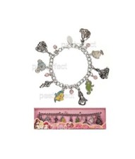 Disney Store Princess 9 Charm Bracelet Rapunzel Cinderella Ariel Belle New Box