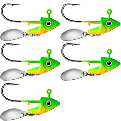 5 piezas cabezas de plantilla de espín inferior anzuelos de pesca señuelo giratorio bajo cebo ojo de pared cebo de baño - Imagen 12 de 13