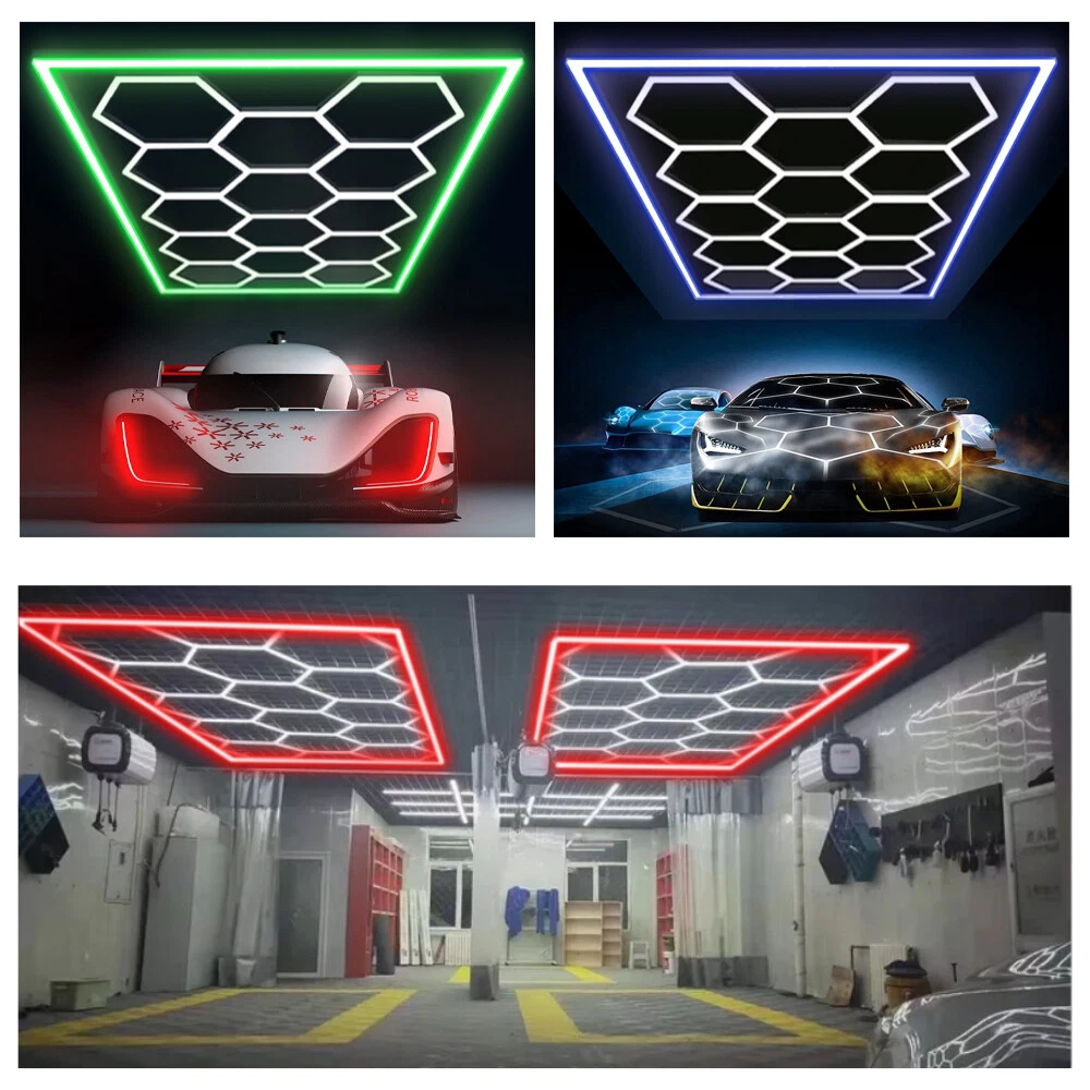 LED Lampe Hexagon Röhren Werkstatt Garage Wand Decken Leuchte Waben  Beleuchtung