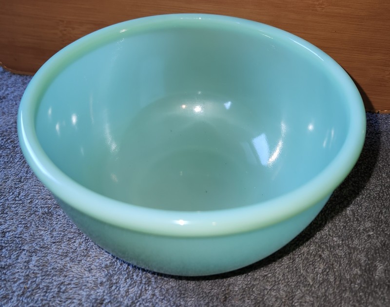 Jadeite green vintage rolled rim small bowl 6" unmarked 1950s nice