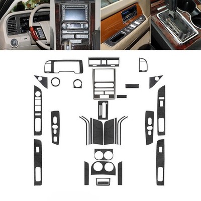 32pcs Carbon Fiber Full Kit Interior Trim Sticker Set For Lincoln Navigator