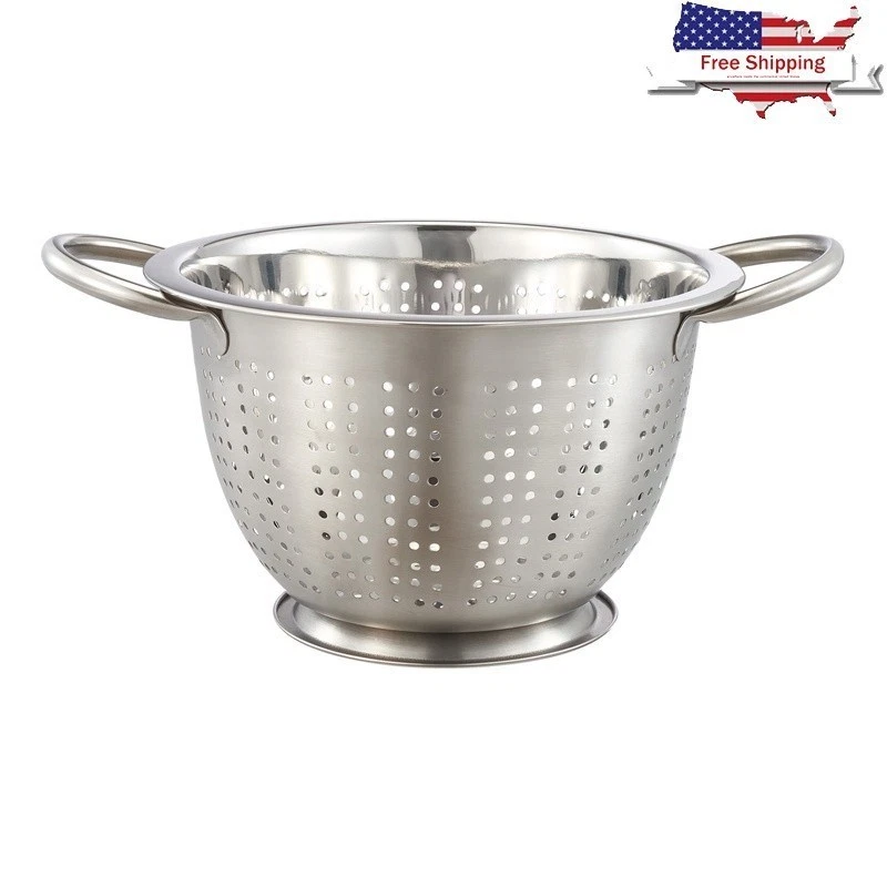 5 Quart Stainless Steel Colander Kitchen Strainer Pasta Vegetables Fruits New