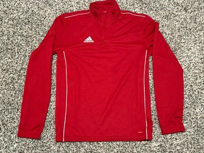Red Adidas athletic quarter-zip 