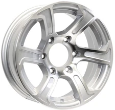 eCustomrim Aluminum Trailer Wheel 15X6 15 X 6 6 Lug 5.5 Center Summit Silver Rim