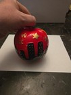 New York City Skyline Twin Towers Big Apple 4 1/4" Ceramic Bank Red Round Vintag — photo 2