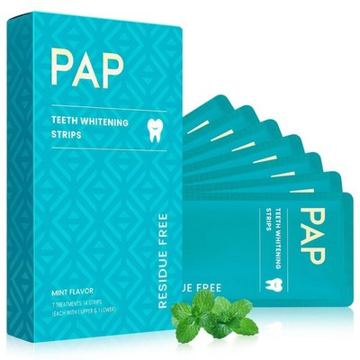 Pap Dry Teeth Whitening Strips 14 Count No Gel 14 (Pack of 1), Green