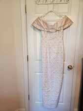 Vintage Forever Yours Wedding Dress Beige dress/lace overlay detachable train