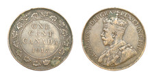 Canada 1917 large cent copper coin