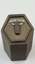 Emerald And Diamond 9ct Gold Ring , Vintage And Hallmarked