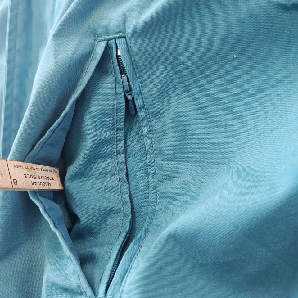 Chaqueta de bombardero vintage PAR Four verde azulado con cierre de botón/cremallera a presión Foto 4 de 4