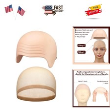 2 Pieces Halloween Bald Cap Makeup Latex Bald Head Wig Caps Cosplay Costume f...