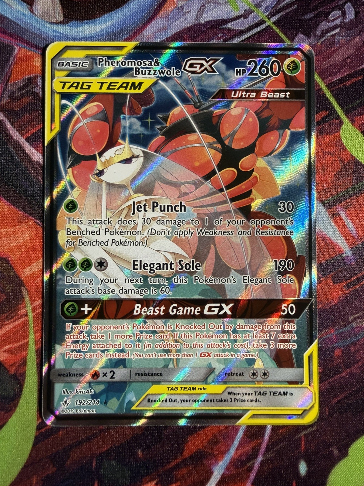 Tag Team Pheromosa & Buzzwole GX 192/214 Alternate Art Unbroken Bonds Pokemon
