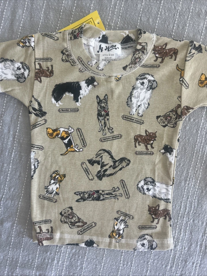 Conjunto de pijama para niños en casa con razas de perro talla 4T unisex nuevo con etiquetas Foto 2 de 4