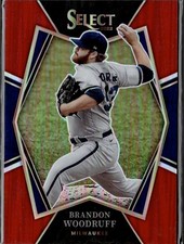 2022 Panini Select - Premier Level Brandon Woodruff #122 Red Prizm /199