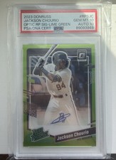 2023 JACKSON CHOURIO DONRUSS OPTIC RATED PROSPECTS AUTO LIME GREEN PRIZM /25!