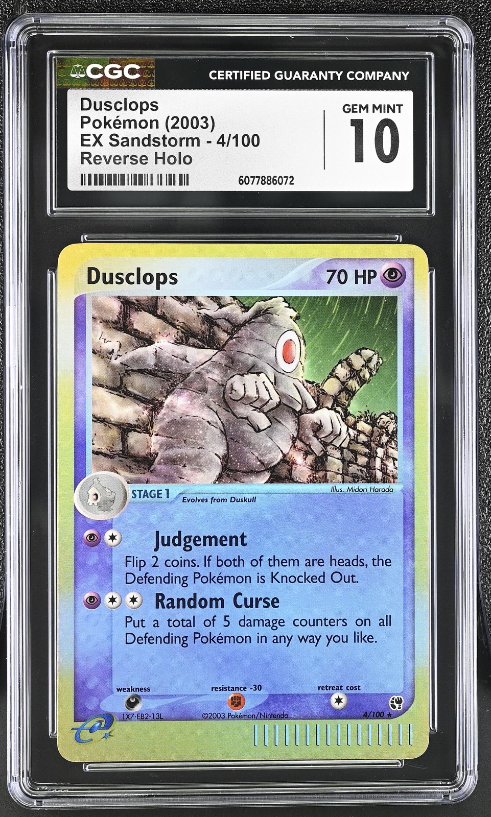 CGC 10 GEM MINT Dusclops 2003 EX Sandstorm 4/100 Reverse Holo Pokemon Card