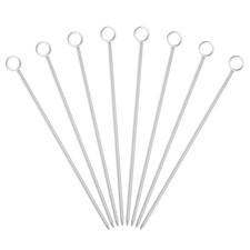8 Pcs Stainless Steel Cocktail Picks, 4.25" Silver (Ring)