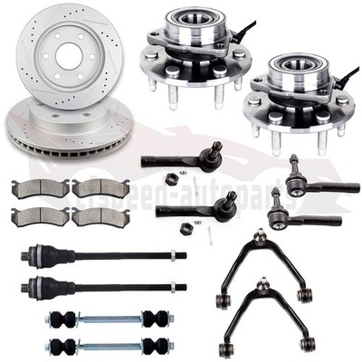 14PC Suspension Brake Rotor Tie Rod Ball Joint Sway Bar For Suburban Avalanche