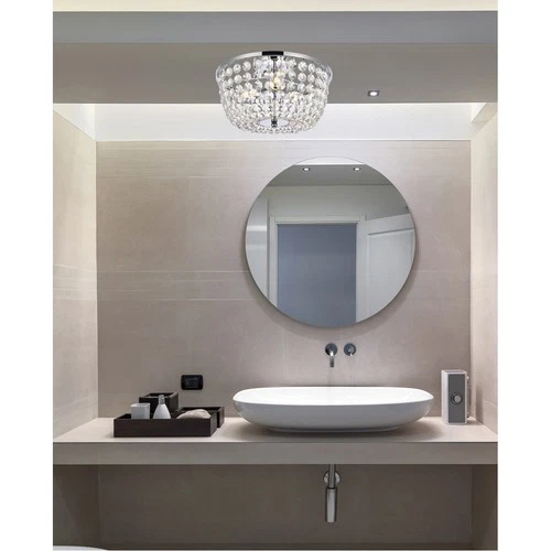 Elegant Lighting 1109F13C Cora 3 Light 13 inch Chrome Flush Mount Ceiling Light - Picture 2 of 7