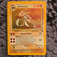 Pokémon Kabutops Fossil Holo Rare 9/62 English 60 HP 1999 Unlimited Card on eBay