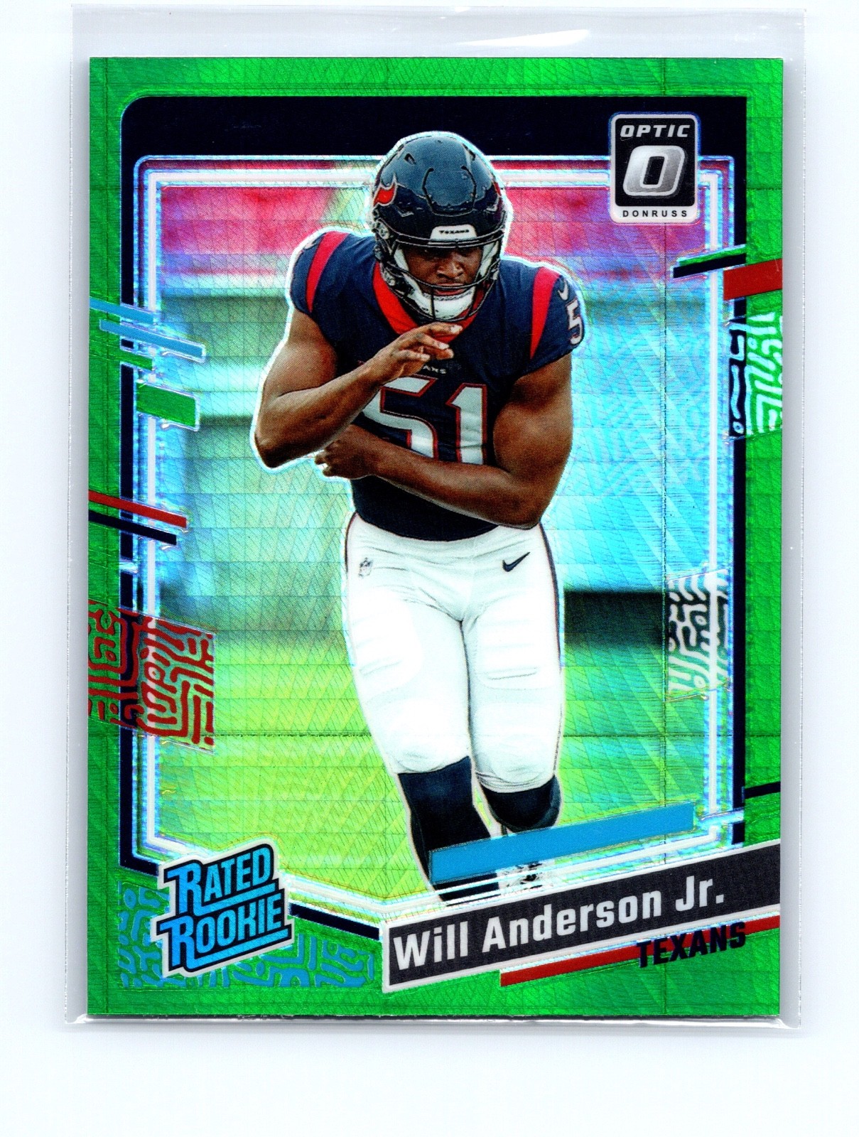 Will Anderson Jr. Rookie 2023 Optic #246 Green Hyper Rookie