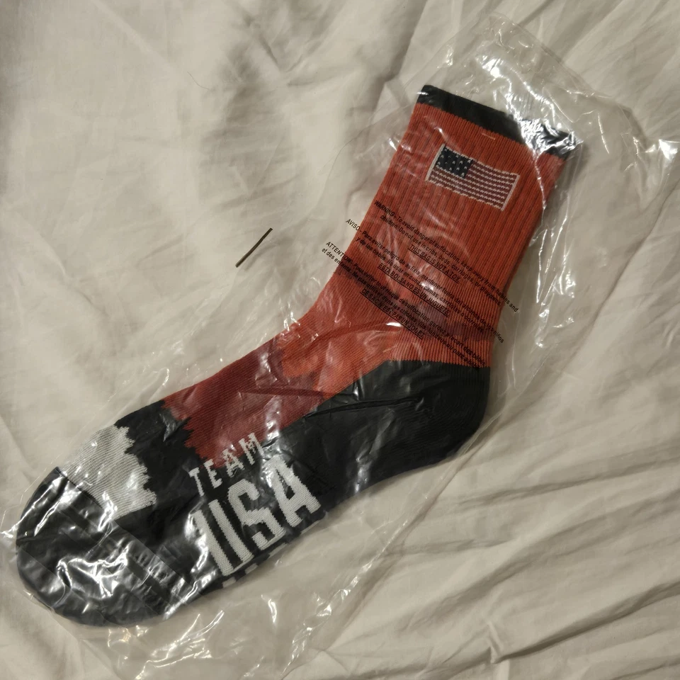 Team Usa - 男式红色 - 单四分之一条纹 - 袜子 - 5 双套装 — 第 3/3 张图片