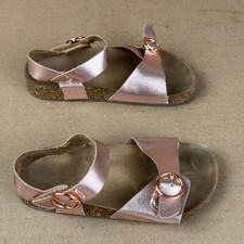 Old Navy Toddler Girls Sandals Pink Metallic Buckle Comfort Size 9