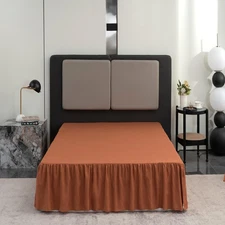 Terracotta Bed Skirt Full Size Ruffled Bed Skirt with Split Corners Full Bed