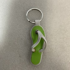 Green White Flip Flop Sandal Keychain Novelty Beach Souvenir