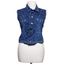 Divided by H&M, Jeansweste, Größe: 38, Blau/Schwarz, Baumwolle/Lederimitat #rG9