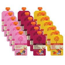 Fruit Flavors Variety Pack - Squeezable Snack Pouches 4 Oz. Pack of 18 