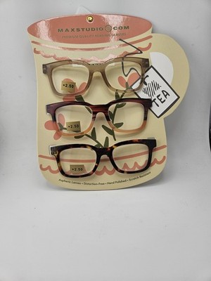 MaxStudio Designer Reading Glasses 2.50 NEW Eyeglasses
