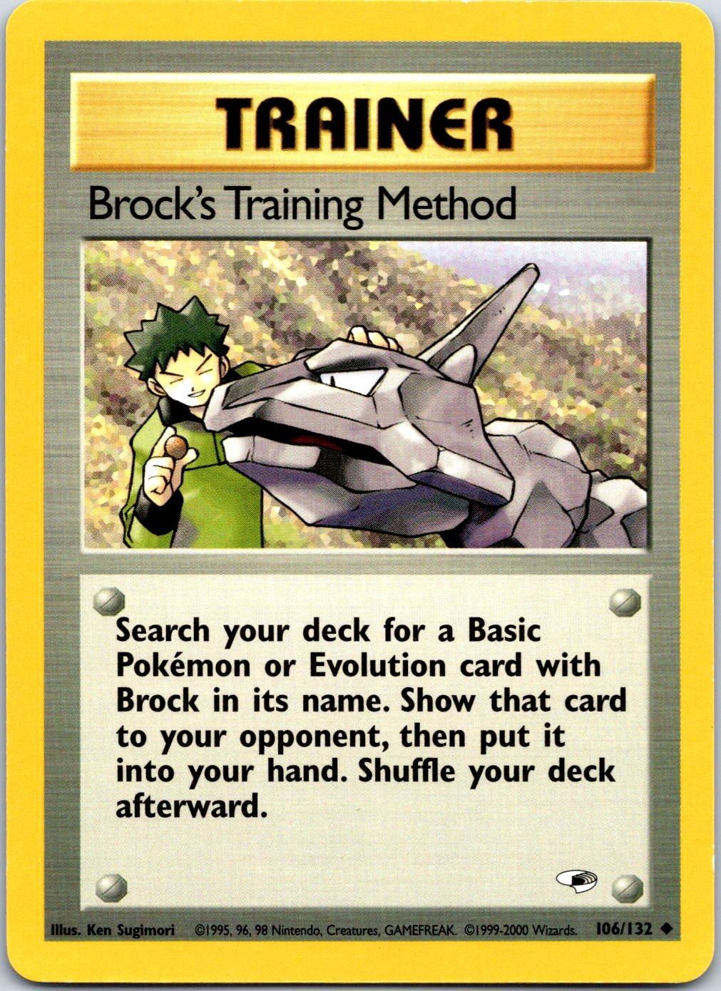 Brock's Training Method 106/132 Uncommon Gym Heroes Pokemon Unlimited LP