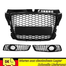 Für Audi A3 8P Kühlergrill Front Waben-Grill Emblemhalter + Lüftungsgitter 08-13