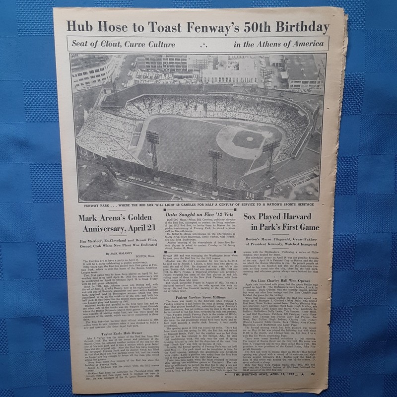 Boston Red Sox Fenway Park 50th Anniversary Boston Mass