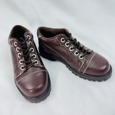 Vtg Leather Shoes Sz 7 Y2K Chunky Platform Soles Grunge Bratz Real Comfort