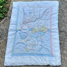 Vintage Baby Puffalumps Pastel Quilt Blanket Comforter Fisher Price 80s 41  X 31